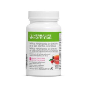 Bebida instantánea de extracto de té con plantas aromáticas sabor frambuesa